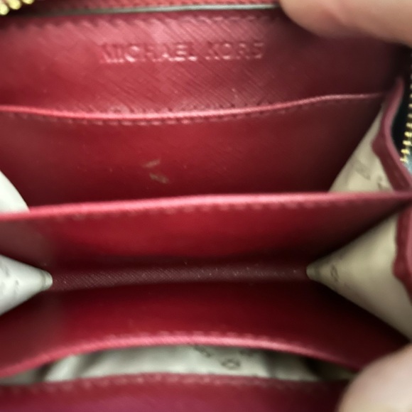 Michael Kors Riley Large Leather Back Pack Mulberry Red /Gold Studs and Wallet - Picture 8 of 8